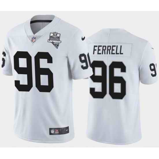 Men's Oakland Raiders White #96 Clelin Ferrell 2020 Inaugural Season Vapor Limited Stitched NFL Jersey